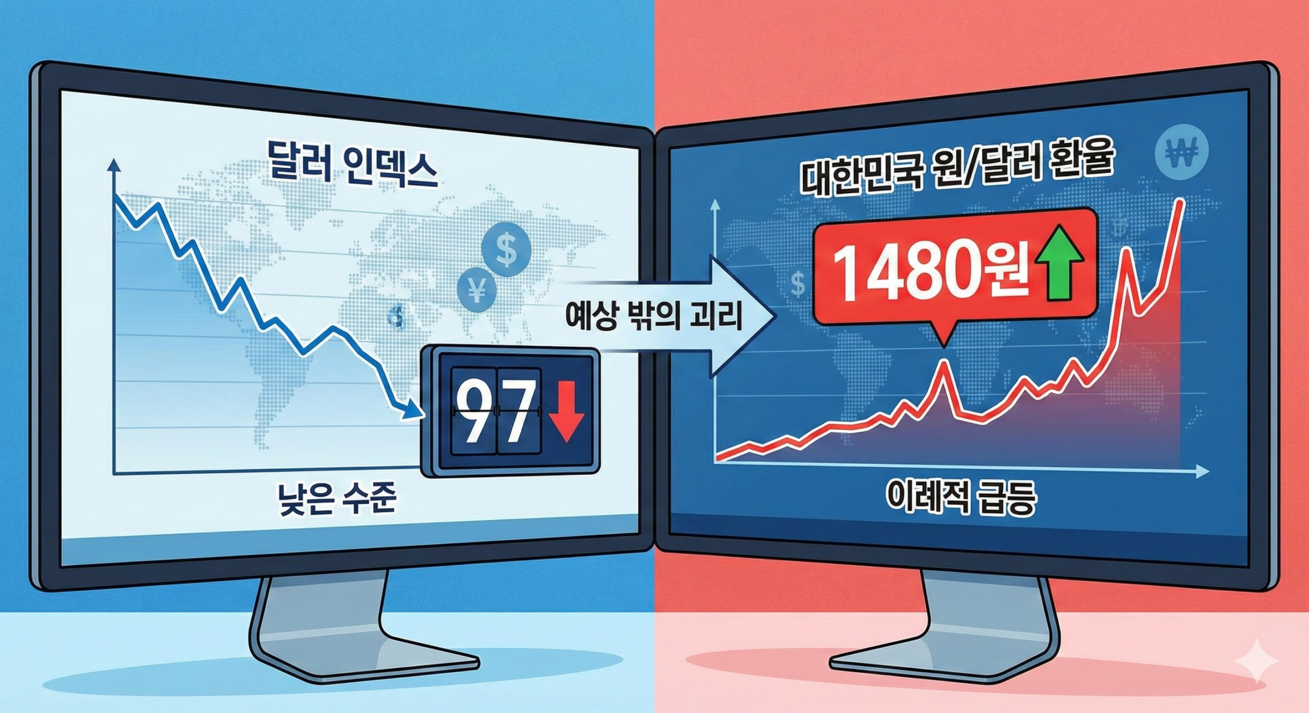 달러 인덱스 의미 초보자 예시 3분 설명(+환율 관계)
